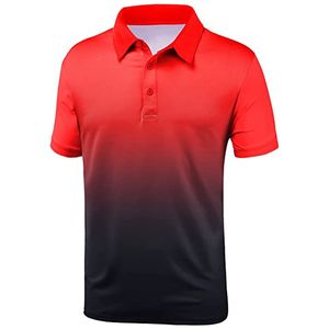 <b>Men's</b> <b>Red</b> Black Geometric Print Short Sleeve <b>Polo</b> <b>Shirt</b> Sporty Quick Dry Woven Polyester Regular Fit <b>Polo</b> <b>Shirt</b> - Product Image 5