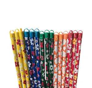 Factory promotional cleaning tools Wooden Broom Handle Flower And Dotted Made From Vietnam Wholesale Suppliers