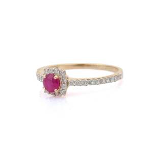 14K Solid Gold Hip Hop Ruby <b>Ring</b> Set-<b>Resizable</b> Wedding Band - Product Image 3