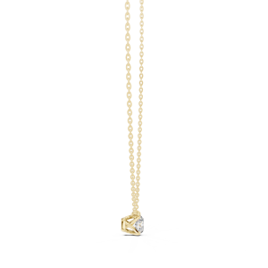Collar Solitario de Oro Sólido de 14K con Diamante Cultivado en Laboratorio de Corte Redondo, Diseño Floral, 0.20-2.00CT DEFVVS, Certificado IGI, Joyería de Moda ODM - Product Image 4