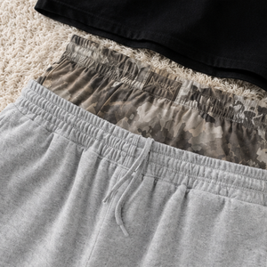 Shorts en toile à double ceinture pour hommes |   Style streetwear superposé |   Coupe ample |   Fermeture à cordon respirante |   100% coton | - Product Image 3