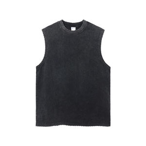 Débardeur vintage en coton 100% de haute qualité, personnalisable, effet délavé, respirant, pour homme, vêtements de sport, sans manches. - Product Image 5