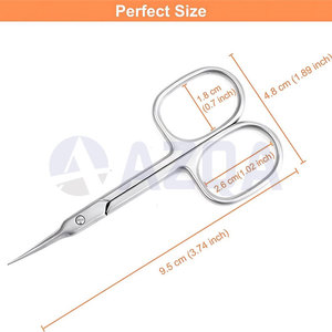 Ciseaux à cuticules professionnels en acier inoxydable à pointe incurvée et extra-affûtée pour la manucure et les soins des ongles - Product Image 2
