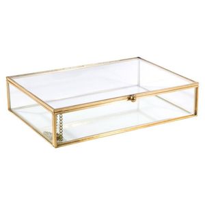 Customized Glass Jewelry <b>Box</b> With Metal Frame And Dividers For Rings And <b>Earrings</b> Storage Organizer - Product Image 4