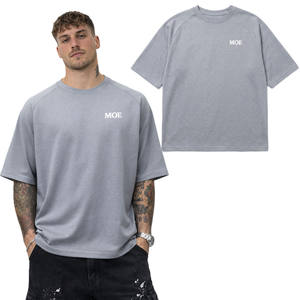 T-shirts Homme à Épaules Raglan en Coton Épais Col Rond Oversize Streetwear – Partenaire de Production de Vêtements Personnalisés avec Logo - Product Image 1