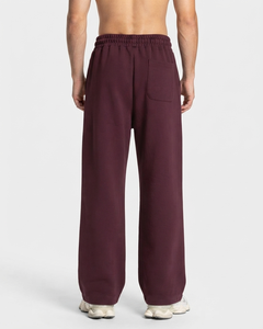 Custom Plum Men's Contrast Line <b>Oversized</b> Jogger Premium Quality Cotton Fleece Trouser Wide Leg Mens Back Pocket <b>Sweatpants</b> - Product Image 2
