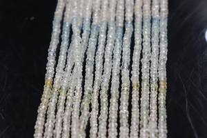 Cuentas Rondelle facetadas de Aguamarina múltiple natural, piedras preciosas sueltas de 2,5-3mm para la fabricación de joyas - Product Image 2