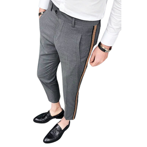 กางเกงขายาวทรงสลิมฟิตลายทางสำหรับผู้ชาย  แบบทางการและลำลองสำหรับใส่ทำงาน  ดีไซน์ทันสมัย  รับผลิตแบบ OEM ODM - Product Image 6