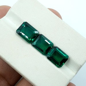 อัญมณี HAYAAT GEMS รับรองคุณภาพ 3 เม็ด พลอยมรกตธรรมชาติจากแซมเบีย สีเขียว 7 กะรัต ทรงคุชชั่น 9x7 มม. สำหรับทำเครื่องประดับ - Product Image 5
