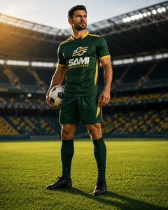 ชุดเสื้อฟุตบอลสีเขียวแขนสั้นพร้อมกางเกงขาสั้น ชุดกีฬาฟุตบอลชาย ระบายเหงื่อได้ดี พิมพ์ลายแบบซับลิเมชั่น - Product Image 6