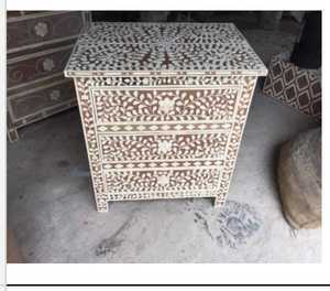 Coffre de rangement en bois fait main avec incrustations en os, meuble décoratif pour la maison, organisateur avec motif mosaïque complexe - Product Image 6