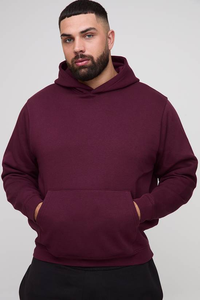 Sweat à capuche pour homme en coton 100% lourd, uni, coupe classique, avec logo personnalisé et tissu polaire - Product Image 4