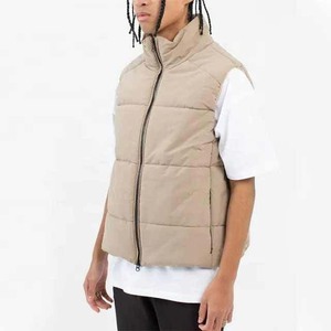 2026 Streetwear Men's High Quality Cotton Puffer Vest Custom Logo Embroidered Stand Collar New Design with OEM Service - Product Image 4