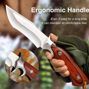 Couteau tactique artisanal en acier au carbone, accessibilité pour porte-couteau d'épaule, fusion de puissance et d'élégance avec étui en cuir véritable - Product Image 2