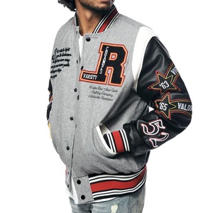 Custom Embroidery Men's <b>Varsity</b> <b>Jacket</b> <b>Vintage</b> Letterman Bomber <b>Jacket</b> Wool Body PU Leather Sleeves Streetwear <b>Varsity</b> <b>Jackets</b> - Product Image 6