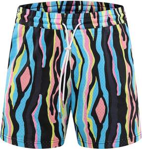 Shorts de basket-ball blanc/noir en mesh, shorts de fitness, de plage, de basket-ball, de jogging, pantalon court ample pour homme, personnalisable, toutes tailles - Product Image 1