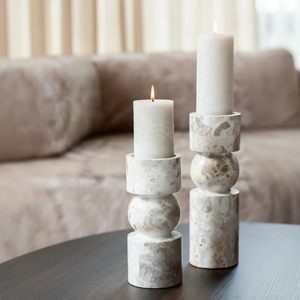 Cylinder Shape <b>Marble</b> <b>Candle</b> Stand Set of 3 Pieces High Finished Custom Demanding Products At Best Seller In India - Product Image 6