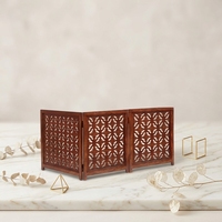 Barrière pour chien en bois décorative, autoportante, pliable, barrière de sécurité pour animaux de compagnie, clôture intérieure pour chiot avec design sculpté