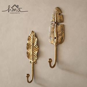 Brass Banana Leaf Wall Hook Handcrafted Decorative <b>Coat</b> Hook Heavy Duty Towel <b>Robe</b> Key Holder Vintage Home Wall Decor - Product Image 1
