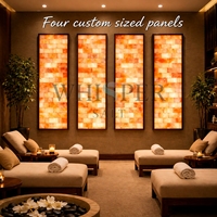 Panneaux muraux en sel de l'Himalaya Whisper Salt, tailles personnalisables, rétroéclairés, écologiques, faits à la main, modernes, décoratifs, bien-être