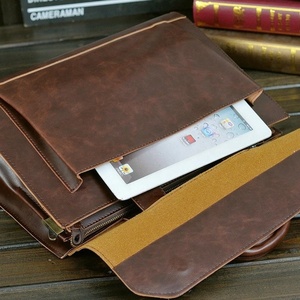 Nuevas Bolsas Clásicas para Portátil de Cuero Genuino de Vaca, Maletín Vintage de Gran Capacidad con Correa Ajustable, Bolsas de Cuero para Portátil - Product Image 5