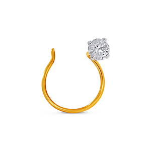 GLEAMORA ENTERPRISE Flower Shape Round Brilliant Cut Lab Grown Diamond <b>Nose</b> Pin 18K <b>Gold</b> Plated Luxury <b>Stud</b> Women's Everyday - Product Image 1