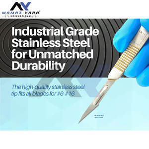 Precisión de Grado Quirúrgico # Bisturí de Disección Manual de 11 Pulgadas # Instrumentos Quirúrgicos Básicos con 3 Asas y Cuchillas de Acero Inoxidable MOL - Product Image 5