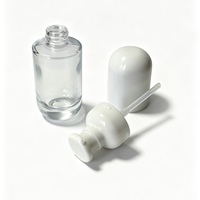 Botella de Vidrio Transparente de 30 ml para Suero, con Bomba Blanca, Recargable, a Prueba de Fugas, para Aceite Esencial, Loción, Cuidado de la Piel, Envase Cosmético, Crema para el Cuidado de la Piel