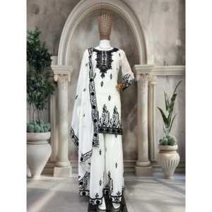 Conjunto de traje de diseñador para mujer con bordado de lentejuelas de múltiples agujas - Product Image 2