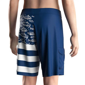 Pantalones Cortos de Pesca para Hombre, Estampado por Sublimación, Diseño de Peces Azules, UPF 50, Protección Anti-UV, Cierre de Cremallera de Poliéster - Product Image 2