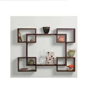 Modern <b>Square</b> Wooden Adjustable <b>Floating</b> Wall <b>Shelf</b> Single Tier Non-Folding Flexible Design for Flower Pots - Product Image 1