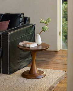 Mesa Auxiliar Geométrica de Madera, Mueble Moderno con Forma Única, Acabado Liso y Diseño Artístico para un Estilo Contemporáneo - Product Image 4