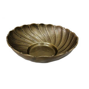 top quality shiny golden finished serving bowl with wavy edge design for wholesale table decoration - Product Image 2