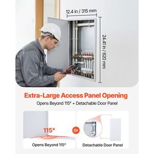 Pannello di Accesso in Acciaio Zincato 25.3 X 13.3 per Soffitti, Facile Installazione, Porta di Servizio a Cerniera con Chiusura a Vite, Porta di Accesso per Cartongesso - Product Image 4