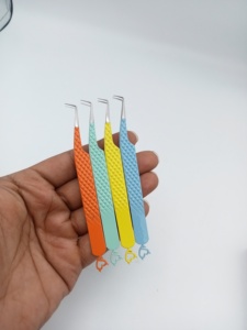 Pinzas ESD Profesionales Personalizadas de Acero Inoxidable con Punta Curva Antiestática, Modelo 164, Hechas a Mano, Duraderas, para Cejas - Product Image 3