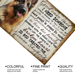 Targa Vintage in Metallo con Motivo Pastore Tedesco, Decorazione Murale per Casa e Man Cave - Metal Arts - Product Image 4