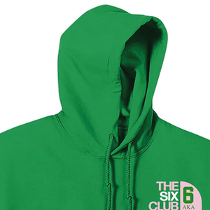 Sudadera de cuello redondo con forro, de última moda de invierno, verde y rosa, de manga regular, oversize, bordada, para hermandades universitarias, color liso. - Product Image 2