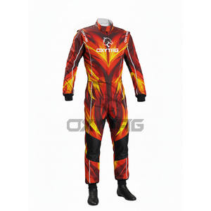 Traje de Karting Sublimado Personalizado con Diseño de Fuego, Overol Profesional de Carreras, Transpirable, para Hombres, Mujeres y Adultos - Product Image 1