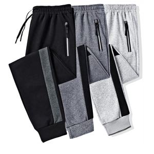 Venta al por mayor medias deportivas clásicas para hombres 100% algodón ligero transpirable ecológico pantalones de chándal cintura media casual recto - Product Image 1