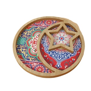 ถาดไม้พรีเมี่ยมพร้อมแม่ของไข่มุกอักษรอาหรับสำหรับเสิร์ฟช็อคโกแลตเดทขนมหวานในวันอีดและเดือนรอมฎอน - Product Image 2