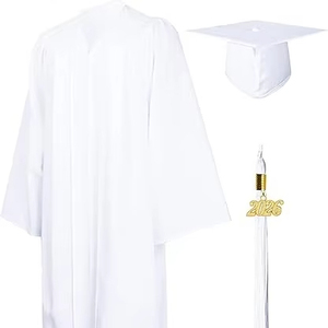 Matte Graduation Gown Cap Tassel Set 2026 for High School and Bachelor <b>Thick</b> matte polyester, smooth and strong zipper. - Product Image 1