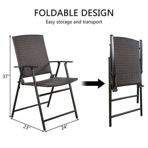 Set di 4 Sedie da Giardino Pieghevoli in Rattan per Eventi all'Aperto Stile Tradizionale in Teak - Product Image 5