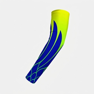 Manches de bras trois-quarts pour hommes, imprimées, motif bleu vert, polyester, protection solaire UPF50+ - Product Image 3