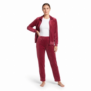 Ensemble de survêtement en velours pour femme, coupe classique, deux pièces, veste zippée intégrale et pantalon assorti, vêtements d'hiver décontractés, personnalisable - Product Image 2
