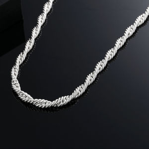 Sterling Silver Hip Hop Cuban Link Necklace with Lab Grown <b>Diamond</b> for <b>Men</b>-Trendy Jewelry - Product Image 1
