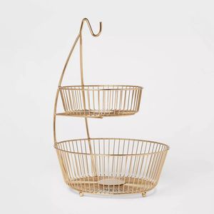 High Quality Rose Gold Luxury Fruit Basket with White Marble Display Stylish Storage Kitchen Tabletop Rack Latest Style - Product Image 3