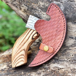 Hacha de Pizza de Acero de Alto Carbono Hecha a Mano, Cortador de Pizza para Supervivencia al Aire Libre, Cuchilla con Mango de Madera, Gran Venta - Product Image 5