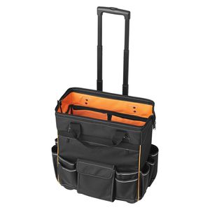 "25-Pocket Heavy Duty <b>Rolling</b> <b>Tool</b> <b>Bag</b> with 110 Lbs Load Capacity & Telescoping Handle-Zipper Closure" - Product Image 2