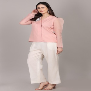 Luxury Designer 2pc Kota Doria Peach colour Cord Set with <b>Beads</b> <b>Thread</b> work Graceful Style For Occasion - Product Image 5