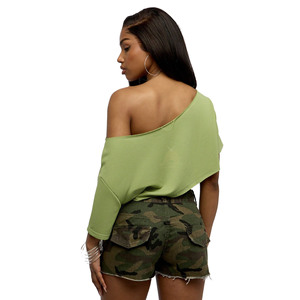 Camiseta Corta Sexy de Moda para Mujer, 100% Algodón, Diseño Moderno, Ecológica, Personalizable, Estampada, Ropa Urbana de Verano - Product Image 3